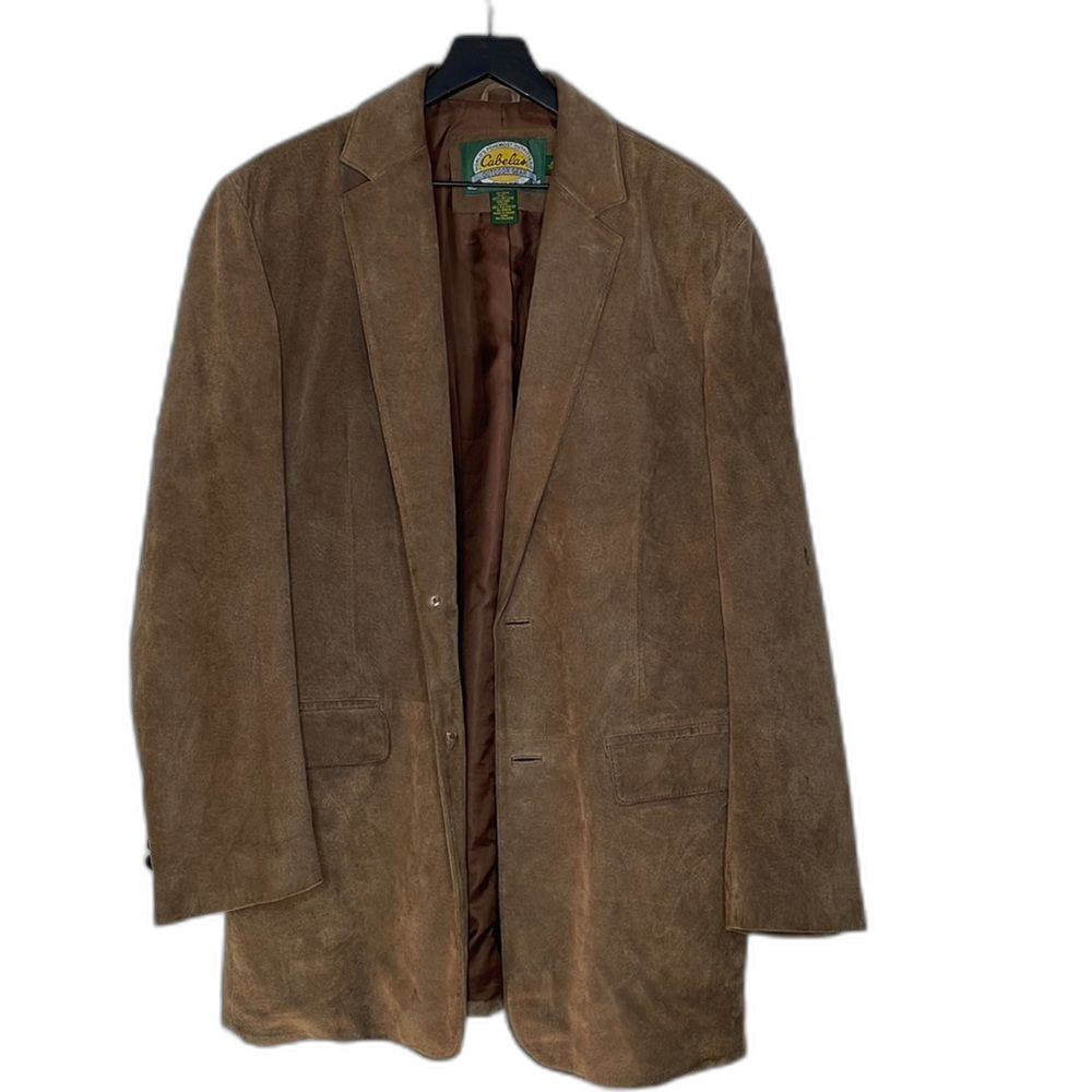Cabela’s Brown Leather 2 Button Blazer Size 42 Tall